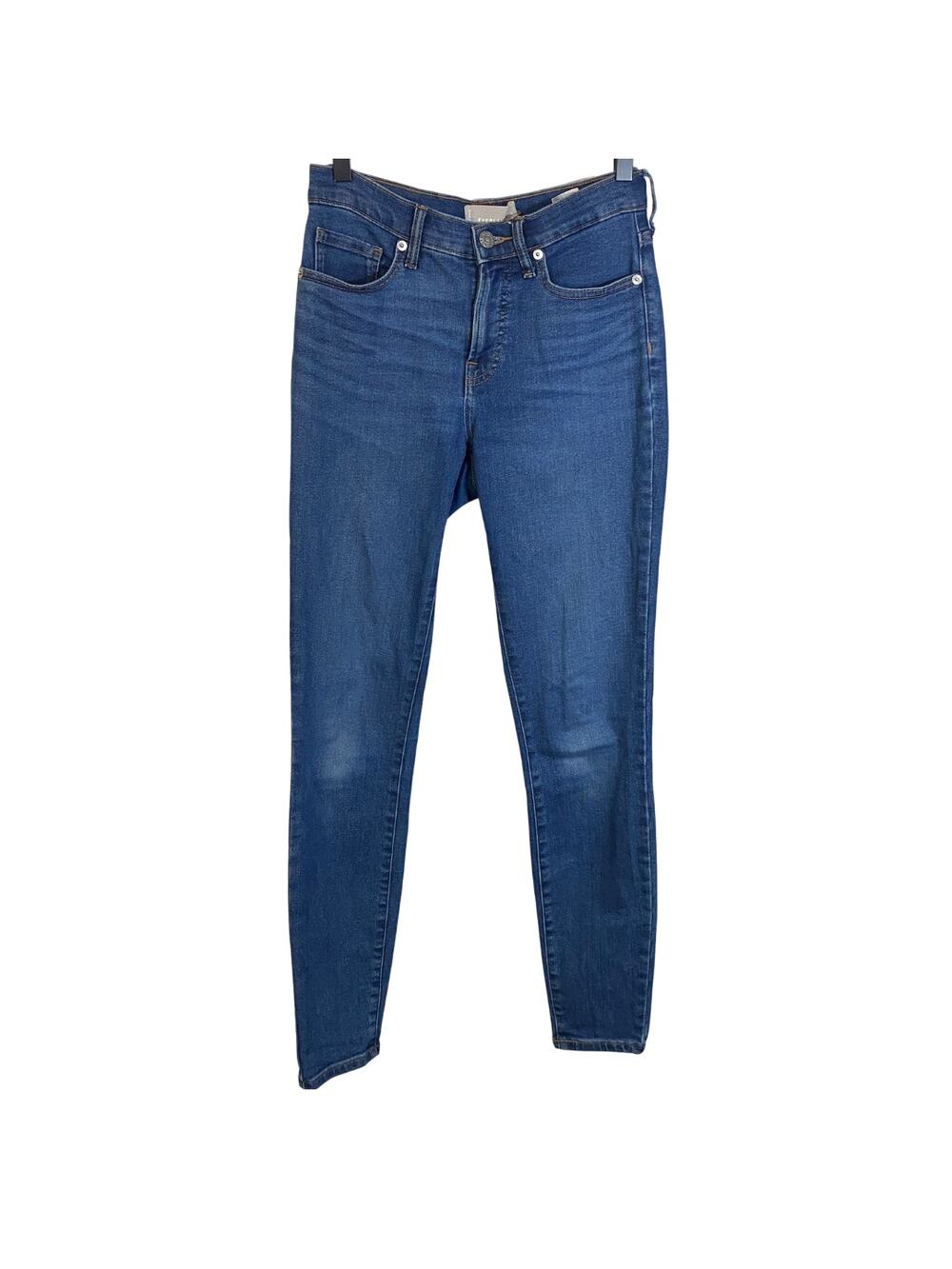 Everlane Slim Leg Mid-Rise Medium Wash Denim Jeans Stretch Sz 27 Tall